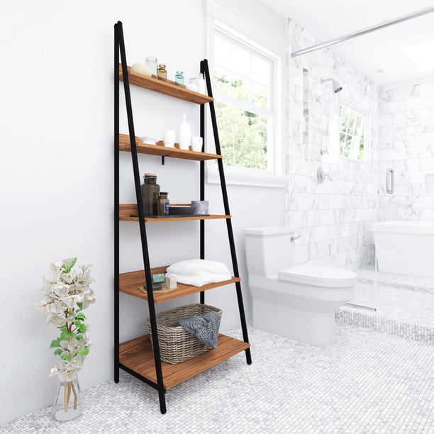Librero Atenas Estante Organizador Estilo Escalera Madera Naranja Playcon
