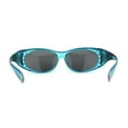 thumbnail image 4 of Womens Rhinestone Polarized Oval Fit Over Sunglasses Teal Black, 4 of 4