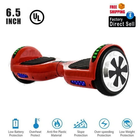 UL 2272 Certified Hoverboard 6.5" Self Balancing Two Wheel Electric Scooter with Top LED Light - Red