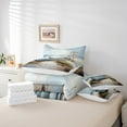 thumbnail image 4 of Erosebridal Vintage Boat Print Bed in a Bag King size, Vintage Lake House Farmhouse Bed Set, Microfiber 7pcs, 4 of 5
