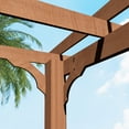 thumbnail image 5 of VEIKOUS 12' x 14' Cedar Wood Pergola W/ Flat Roof and Ground Stakes for Outdoor Patio, Garden, Deck, 5 of 11
