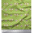 thumbnail image 1 of Soimoi Green polyester Crepe Fabric Geometric,Anemone & Hand Mirror Vintage Print Fabric by Yard 52 Inch Wide, 1 of 3