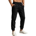 thumbnail image 4 of Men's Elastic Drawstring Cuffed Joggers Breathable Lightweight Athletic Trousers Deep Side Pockets Soft Fit for Gym Workouts Daily Training Black XXXL, 4 of 9