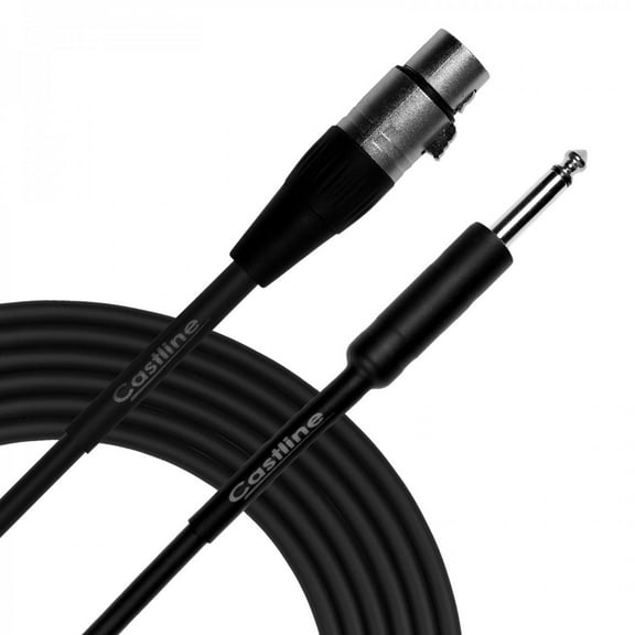 25 Ft Castline Silver XLR female to 1/4" TS Patch Cable Mogami 2582