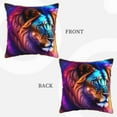 thumbnail image 3 of ZNDUO Colorful Purple Lion Throw Pillows, Throw Pillows for Couch-Indoor Decorative Pillows,20"x20", 3 of 8