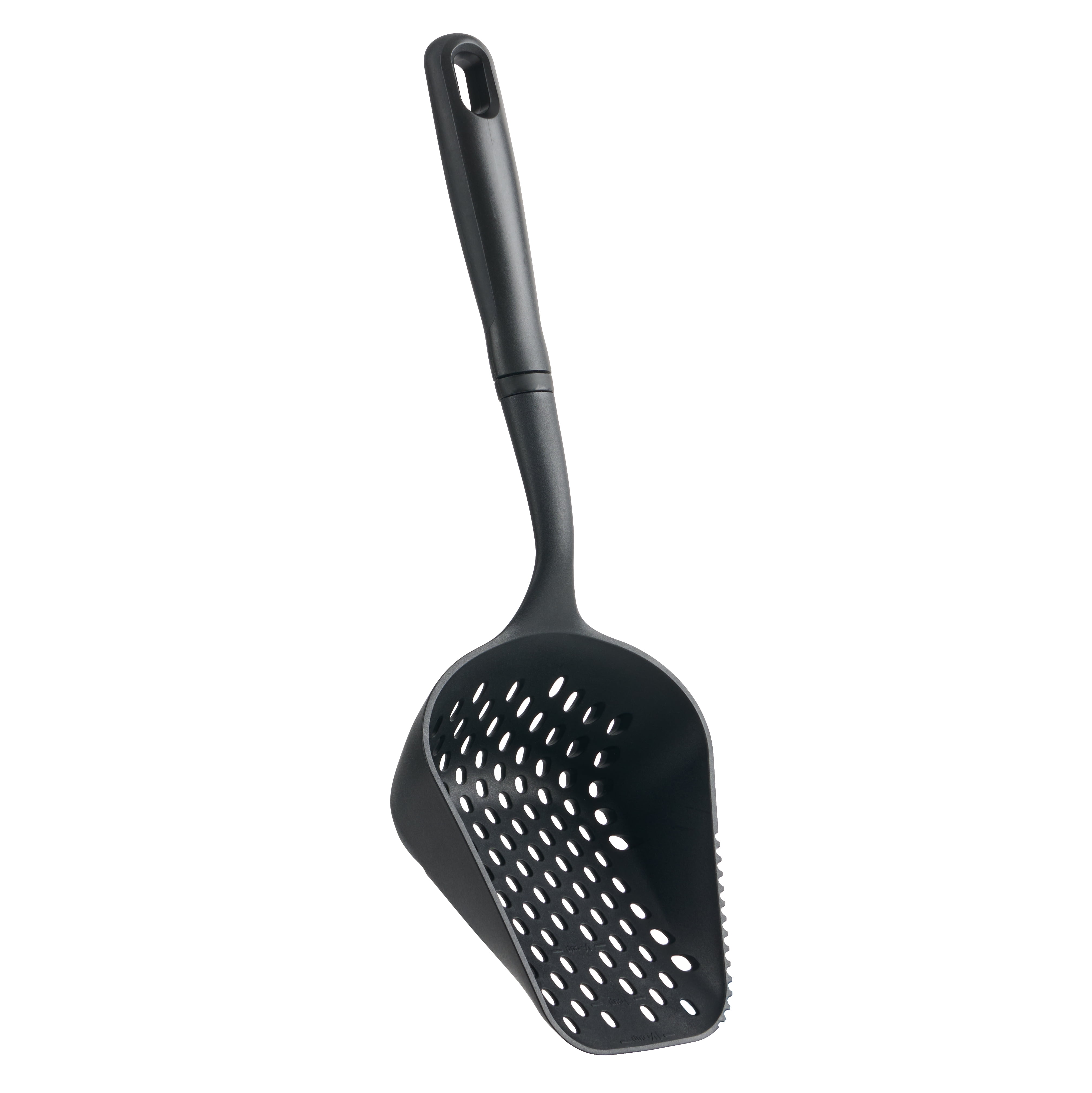Mainstays 13.8in Nylon Scoop Strainer, Black