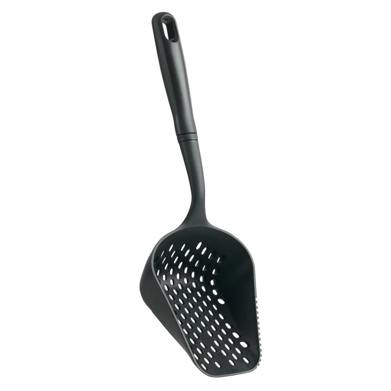 Mainstays 13.8in Nylon Scoop Strainer, Black