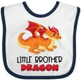 thumbnail image 3 of Inktastic Little Brother Cute Red and Orange Dragon Boys Baby Bib, 3 of 4