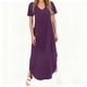 thumbnail image 2 of Vestido Corto para las Mujeres de Verano Color Sólido Cuello en V Vestido de Bolsillo de Manga Corta, Vestido de Verano Casual de las Mujeres para las Salidas de Primavera, 2 of 6