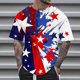 thumbnail image 3 of Blusas y camisas de manga corta con cuello en V, moda de verano, camiseta informal de cuello redondo estampada para hombre, top de algodón de imitación para hombre, 3 of 5