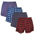 thumbnail image 2 of Falari 4-Pack Men's Boxer Underwear Shorts 100% Cotton Assorted-04 Small, 2 of 6