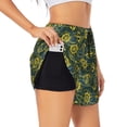 thumbnail image 3 of Lsque Marine Anchors And Compass Printed Women's Running Shorts with Liner Pockets,Elastic Quick Dry Workout Athletic Gym Yoga Shorts,Womens High Waist Shorts-, 3 of 9