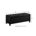 thumbnail image 4 of Storage Ottoman Bench, End of Bed Bench Bedroom Bench with Tufted Seating & Spindle Wooden Legs, Storage Bench for Bedroom in Linen, Ottoman Bench for Living Room, Entryway, Dining Room, Black, 4 of 9