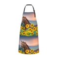 thumbnail image 2 of Vsdgher Horse Sunflowers Waterproof Apron with 2 Pockets Kitchen Chef Aprons Bibs for Grooming Cooking Baking Painting Gardening, 2 of 8