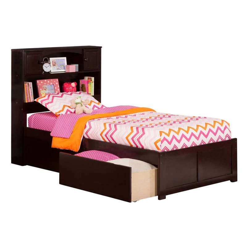 Leo & Lacey Transitional Hardwood Storage Platform Bed, TwinXL