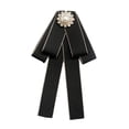 thumbnail image 1 of Pajarita de mujer preanudada con alfiler, corbata de regalo, corbata de moda, accesorios de ropa para el cuello. Negro, 1 of 9