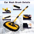 thumbnail image 4 of Car Wash Brush Kit,Wash Mop Tool Kit,with 15”Curved and 90”Rotating Brush Telescopic Extension Pole, Wash Mitt and Towel for Cleaning Cars SUV RV Trucks, 4 of 7