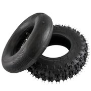 4.10-6 3.50-6 Karting Tire with Inner Tube – 6” Off-Road Tire for Go Kart, ATV, UTV, Quad, Buggy, Dube, Lawn Mower, Drift Trike, Golf Cart, 4 Wheeler – 2-Ply Nylon, Bent Valve – (Set of 4)