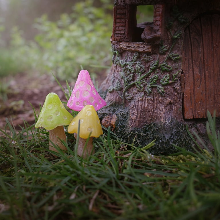 3pc Mini Glow Dark Solar Mushrooms Outdoor Fairy Garden Lights Dollhouse Decor 3pc Mini Glow Dark Solar Mushrooms Outdoor Fairy Garden Lights Dollhouse Decor
