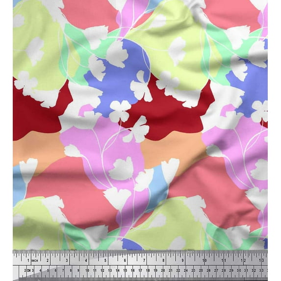 Soimoi Viscose Chiffon Fabric Floral Shirting Printed Craft Fabric by The Yard 42 Inch Wide