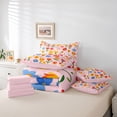 thumbnail image 6 of Feelyou Dreamy Floral Teens Bedding Comforter Set 7pcs, Cute Cherry Blossoms King Bedding Sets, Cartoon Pink Flower Reversible Bed Sheets, Super Cozy Room Decor, 6 of 8