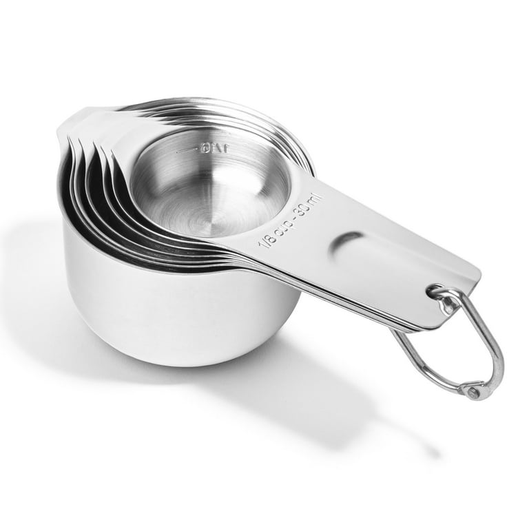 Last Confection 7 Pieces Stainless Steel Measuring Cup Set Includes 1/8 Cup  Coffee Scoop Measurements for Dry and Liquid Cooking & Baking Ingredients 