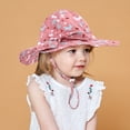 thumbnail image 2 of EnJoCho Kids Sun Hat Girls Boys Mesh Bucket Hat Summer Cute Beach Hat Kids Foldable Fishing Hat 1-5Y Chin Adjustable, 2 of 9