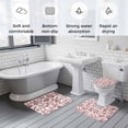 thumbnail image 5 of Red Boho Flower Bath Mat 3 Piece Bathroom Rug Set, Vintage Paisley Farmhouse Pattern Non Slip Bath Rug Contour Mat and Toilet Lid Cover, Absorbent Shower Mats Soft Bath Rugs and Mats Sets, 5 of 8
