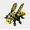 CC4-A, variant on Mechanical Bee Figurine, Futuristic 3D Printed Articulated Bee Collectible with Movable Wings, Robotic Desktop Decoration for Shelf Display Office Desk and Gaming Room