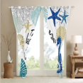 thumbnail image 3 of Summer Beach 30%-50% Blackout Curtains for Bedroom Blue Seahorse Curtains for Living Room 2 Panels 42"Wx90"L,Nautical Coastal Curtains, 3 of 6