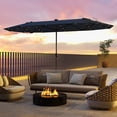 thumbnail image 2 of Gymax 13 FT Patio Umbrella Double-Sided Market Umbrella w/ 36 Solar-Powered LED Lights Navy, 2 of 10