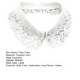 thumbnail image 7 of sunsanly Fake Collar Embroidered Lace Flower Detachable Collar Women Solid Color Hollow Design False Collar Match for Tops Sweatshirts, 7 of 7