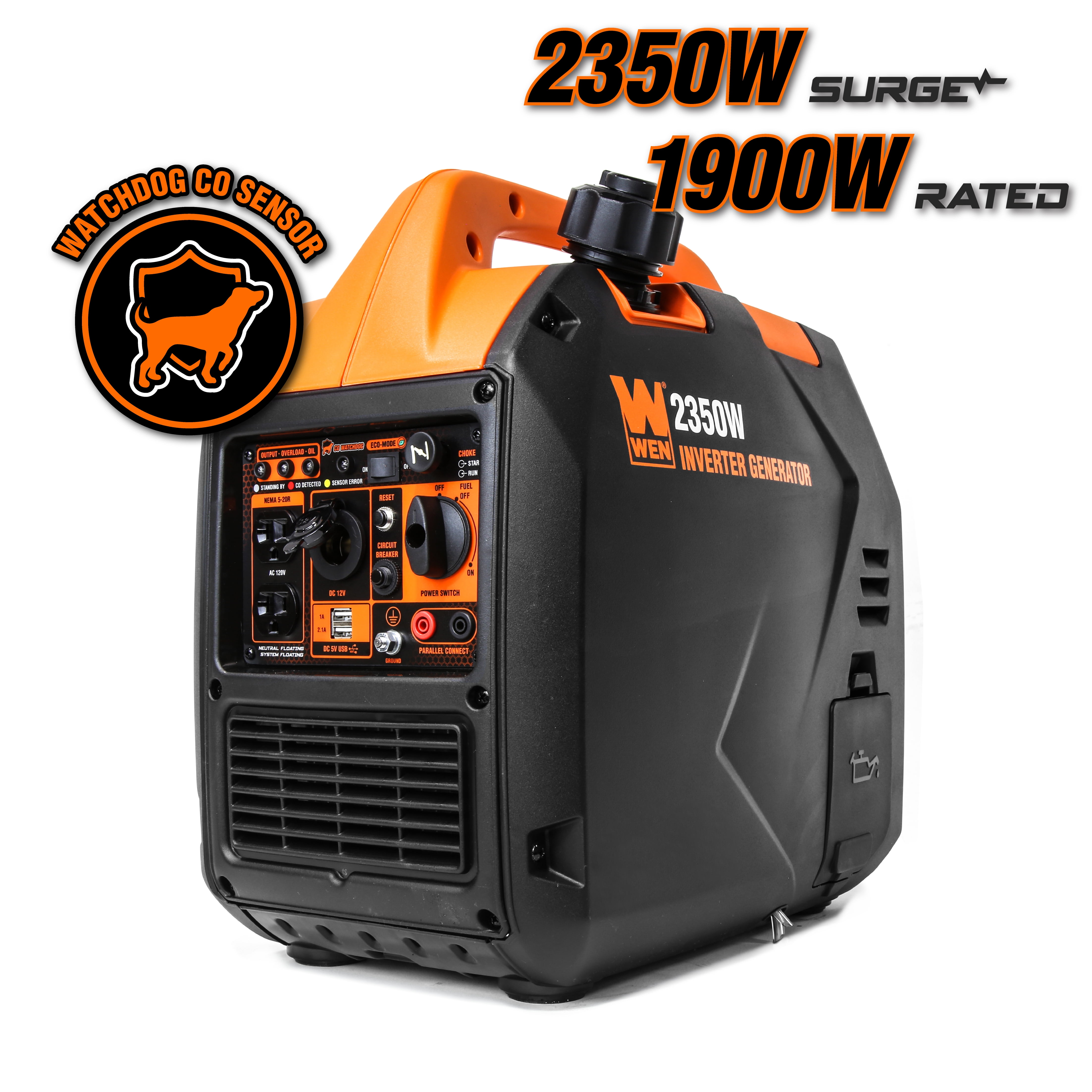 WEN Super Quiet Ultra Lightweight 2350-Watt Portable Inverter Generator with Fuel Shut Off and CO Watchdog (56235iX)