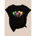 thumbnail image 3 of T-Shirt Décontracté pour Femmes avec Imprimé Cœur Coloré – Manches Courtes, Col Rond, Polyester, Lavable en Machine, Idéal pour Printemps/été/fête des Pères, Fête des Mères, Nouvel An, Festival de Printemps, 3 of 5