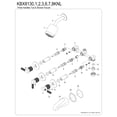 thumbnail image 6 of Kingston Brass KBX8132KNL Convergent Triple-Handle Tub and Shower Faucet with Knurled Handle, Polished Brass, 6 of 7