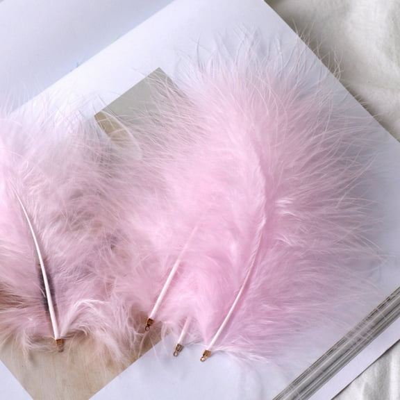 XmhyTop-A 100pcs Fluffy Feathers 3.9-4.7inch for Craft Dream Catcher Decoration Natural Fluffy Feathers,Light Pink