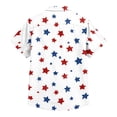 thumbnail image 4 of Hogleaql 4th Of July Hawaiian Shirts for Mens 4th Of July American Flag Print Short Sleeve Patriotic Shirts Collared Button Down Trendy Beach Casual Shirts for Men Deep Red 2XL, 4 of 6