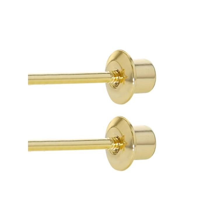 18K Gold Plated Tiny Crystal Screw Back Baby Earrings 2mm, Size: Newborn & Infants