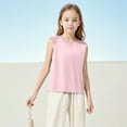 thumbnail image 5 of ZACPNCV Girls Workout Tank Tops Loose Fit Open Back Running Shirts Sleeveless Quick Dry Athletic Gym Yoga Top Pink 8-9 Years, 5 of 9