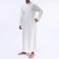 thumbnail image 2 of Classic Men's Omani/Emirati Dishdasha – Full-Length White Thobe with Long Sleeves - Islamic Jubbah, 2 of 2