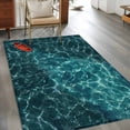 thumbnail image 2 of Area Rug for Living Room, Teal Green Ocean Waves Non-Slip Indoor Large Carpet for Bedroom/Dining Room, Red Boat Coastal Washable Low-Profile Rectangle Floor Runner Rugs - 4 x 6 Ft, 2 of 8