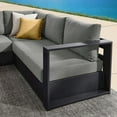 thumbnail image 2 of Modway Tahoe Outdoor Patio Powder-Coated Aluminum 3-Piece Sectional Sofa Set in Gray Charcoal, 2 of 8