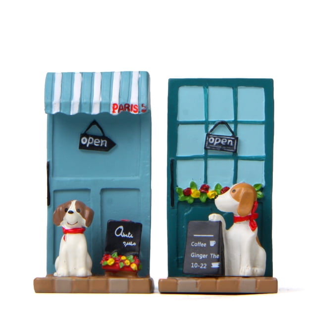 Lindo letrero de tienda de perros con escultura de resina para decoración de jardín