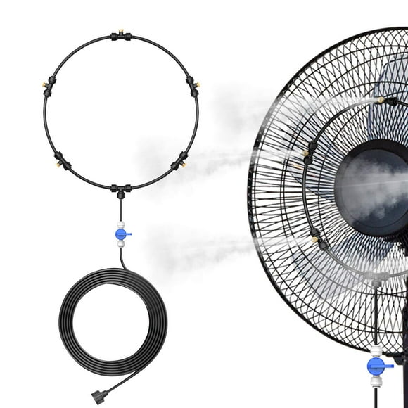 Kit de ventilador nebulizador para exteriores DR.PREPARE, manguera de 16.4 pies con anillo de 10.6 pulgadas