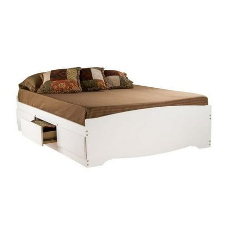 Prepac Monterey White Full Platform Storage Bed