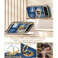 thumbnail image 4 of KOMI for Google Pixel 9 Case,Pixel 9 Pro Case with 2X Screen Protector, 360° Rotatable Ring Holder Magnetic Kickstand,Plated Gold Edge Slim Soft TPU Protective Cover for Google 9 (Blue), 4 of 6