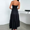 thumbnail image 6 of Ecqkame Maxi Dresses for Women 2024 Sleeveless Solid Color Flowy Beach Vacation Casual Dresses for Women Black L on Clearance, 6 of 7