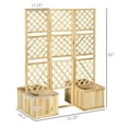 thumbnail image 2 of 65" Wooden Planting Frame, Modern Outdoor Elevated Planter Garden Box, Flower Shelf, Lattice Raised Garden Bed for Gardens, Balconies, Courtyards, Wood, 2 of 7
