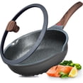 thumbnail image 1 of Sartén antiadherente Vinchef con tapa, 11 pulgadas/5 cuartos de galón, tecnología de revestimiento cerámico alemán 3C+, indicador de calor, compatible con inducción, 1 of 5
