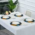 thumbnail image 5 of 15.4" Round Placemat Set of 1 Polyester Fabric Place Mats Non-Slip Dining Kitchen Table Mats for Kitchen Party Decor Blue Leaves and Sunflowers, 5 of 5
